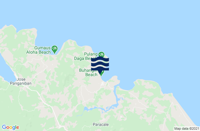 Mapa da tábua de marés em Tugos, Philippines