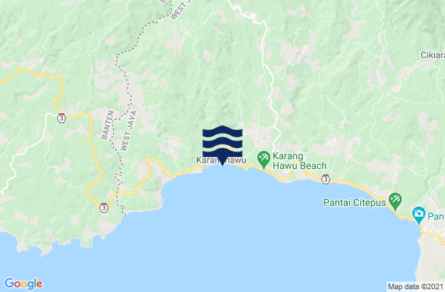 Mapa da tábua de marés em Tugu, Indonesia