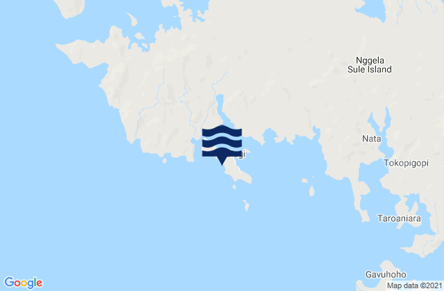 Mapa da tábua de marés em Tulagi, Solomon Islands