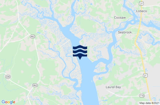 Mapa da tábua de marés em Tulifiny River (I-95 Bridge), United States