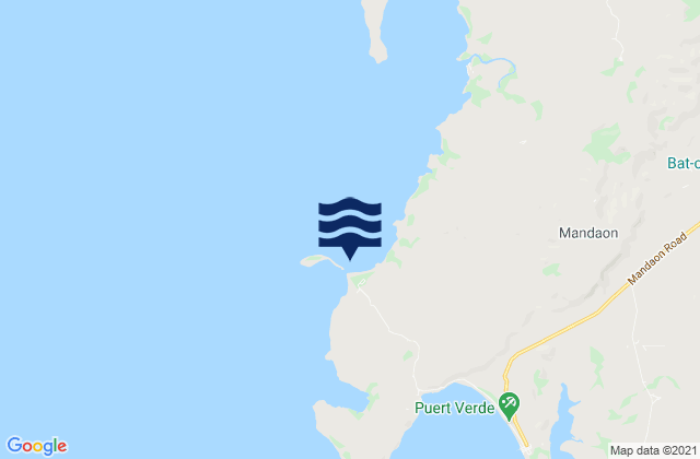 Mapa da tábua de marés em Tumalaytay, Philippines