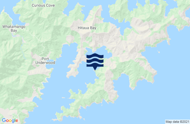 Mapa da tábua de marés em Tumbledown Bay, New Zealand