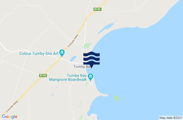 Mapa da tábua de marés em Tumby Bay, Australia
