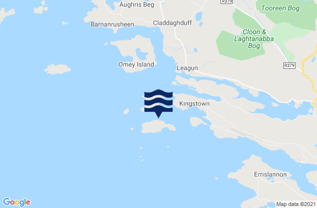 Mapa da tábua de marés em Turbot Island, Ireland