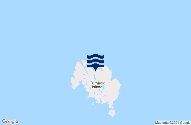 Mapa da tábua de marés em Turnavik Island, Canada