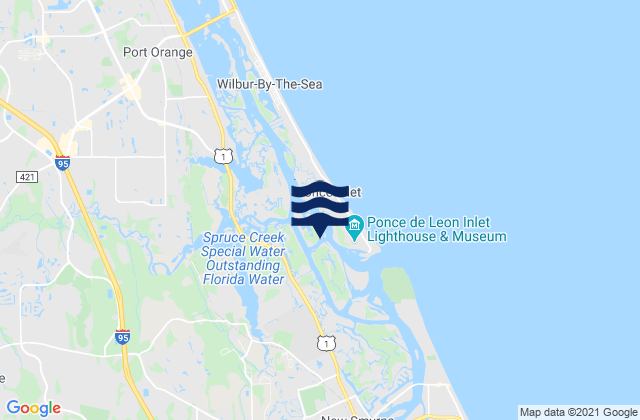 Mapa da tábua de marés em Turnbull Bay, United States