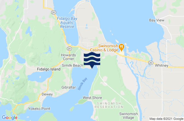 Mapa da tábua de marés em Turner Bay Similk Bay, United States