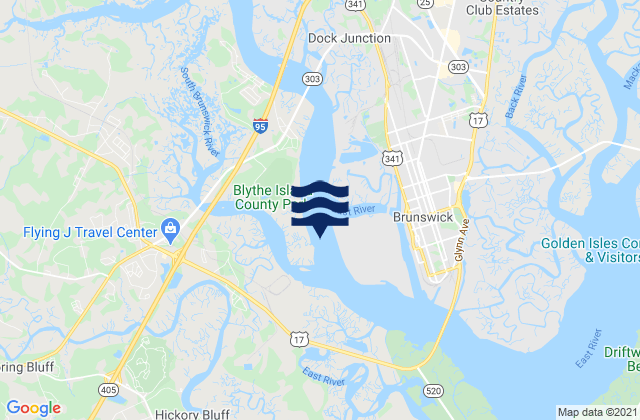 Mapa da tábua de marés em Turtle River off Andrews Island, United States