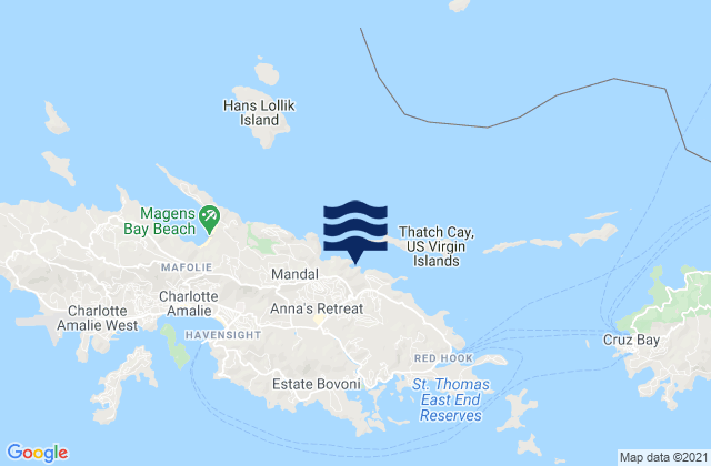 Mapa da tábua de marés em Tutu, U.S. Virgin Islands