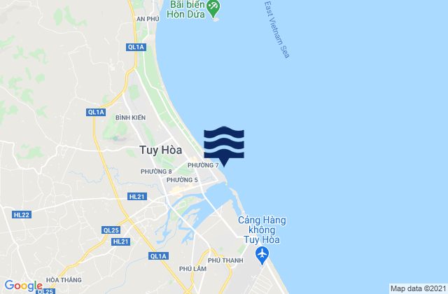 Mapa da tábua de marés em Tuy Hòa, Vietnam