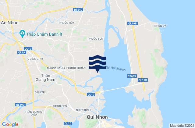 Mapa da tábua de marés em Tuy Phước, Vietnam