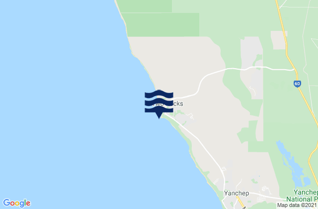 Mapa da tábua de marés em Two Rocks, Australia
