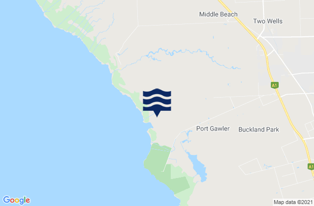 Mapa da tábua de marés em Two Wells, Australia