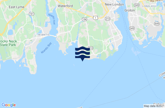 Mapa da tábua de marés em Twotree Island Channel, United States
