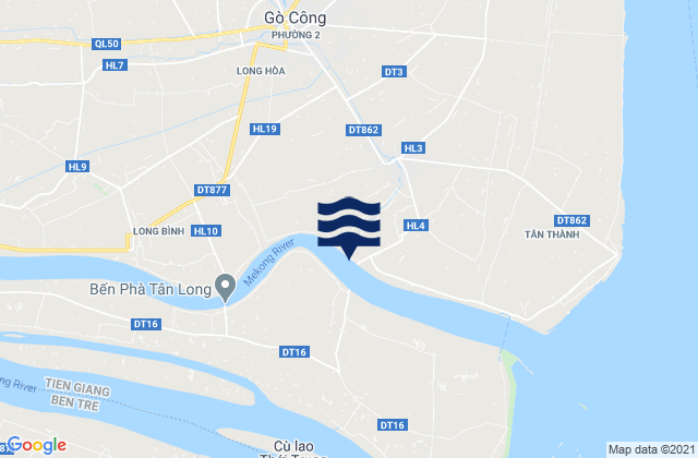Mapa da tábua de marés em Tân Hòa, Vietnam