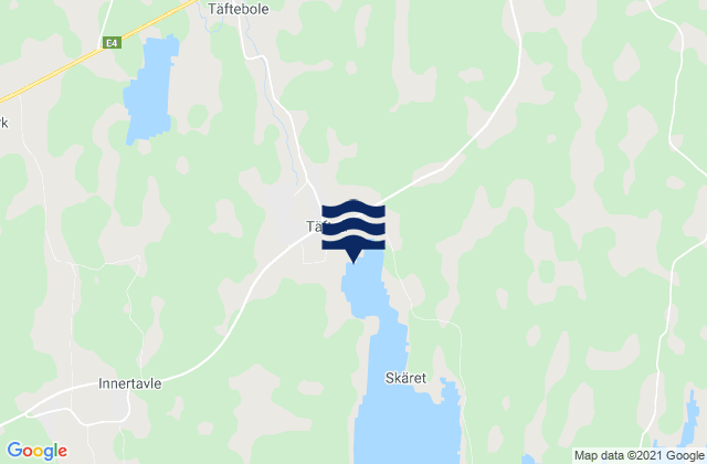 Mapa da tábua de marés em Täfteå, Sweden