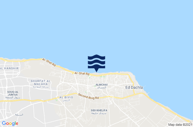 Mapa da tábua de marés em Tājūrā’, Libya