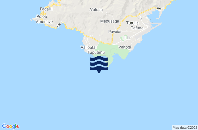 Mapa da tábua de marés em Tūalātai County, American Samoa