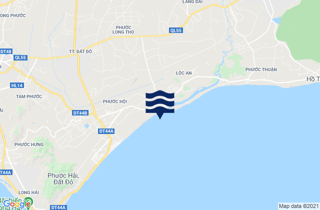 Mapa da tábua de marés em Tỉnh Bà Rịa-Vũng Tàu, Vietnam