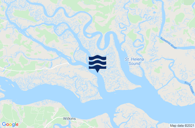 Mapa da tábua de marés em US 17 Bridge, Combahee River, United States