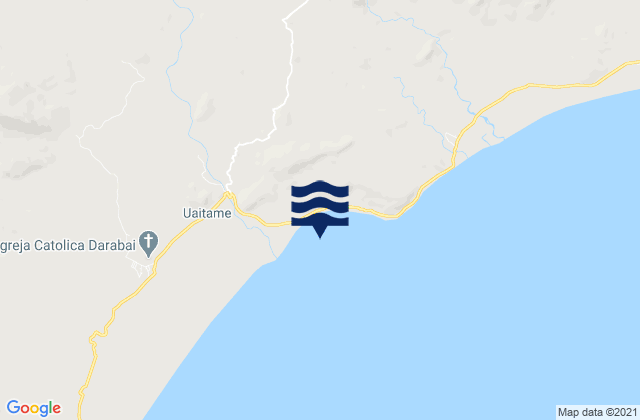 Mapa da tábua de marés em Uatolari, Timor Leste