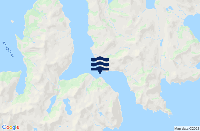 Mapa da tábua de marés em Udagak Strait (narrows), United States