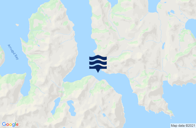 Mapa da tábua de marés em Udagak Strait, United States