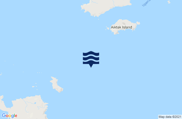 Mapa da tábua de marés em Ugamak Strait off Kaligagan Island, United States