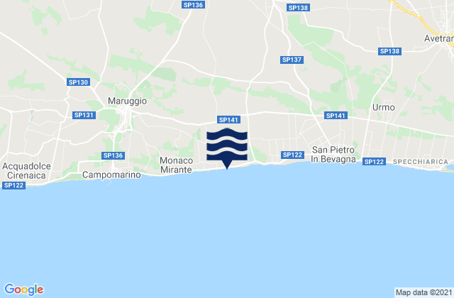 Mapa da tábua de marés em Uggiano Montefusco, Italy