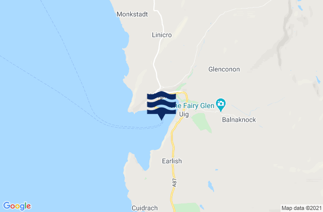 Mapa da tábua de marés em Uig Bay (Loch Snizort), United Kingdom