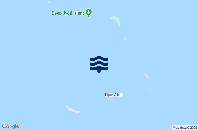 Mapa da tábua de marés em Ujae Atoll, Marshall Islands