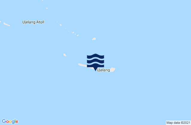 Mapa da tábua de marés em Ujelang Atoll, Micronesia