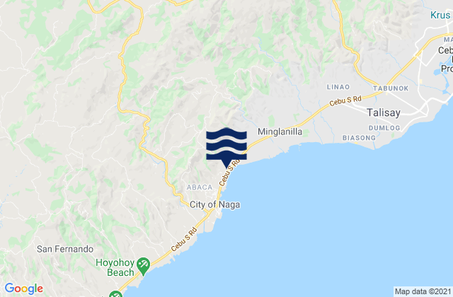 Mapa da tábua de marés em Uling, Philippines