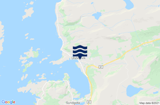 Mapa da tábua de marés em Ulstein, Norway