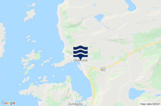 Mapa da tábua de marés em Ulsteinvik, Norway