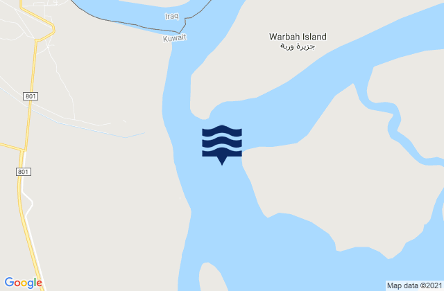 Mapa da tábua de marés em Um Al-Aseed (Beacon No 12), Iraq