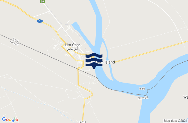 Mapa da tábua de marés em Um Qasr, Iraq