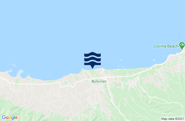 Mapa da tábua de marés em Umbanyar, Indonesia