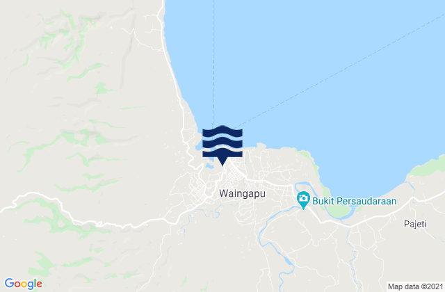 Mapa da tábua de marés em Umburarameha, Indonesia