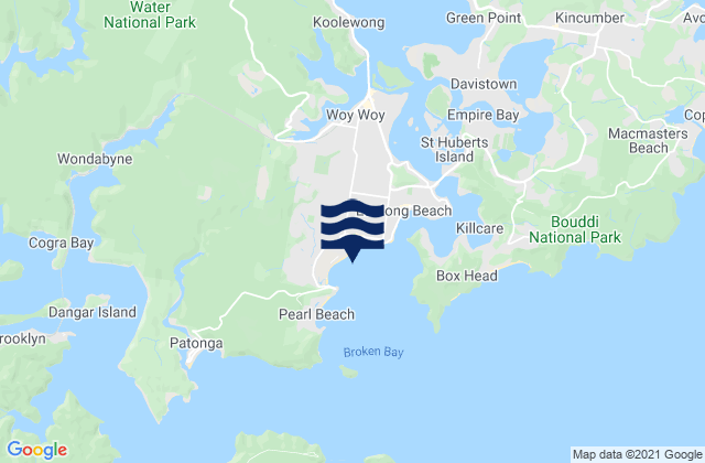 Mapa da tábua de marés em Umina Beach, Australia