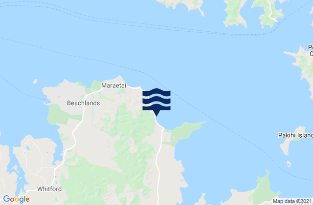 Mapa da tábua de marés em Umupuia Beach, New Zealand