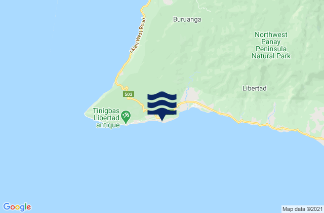 Mapa da tábua de marés em Union, Philippines