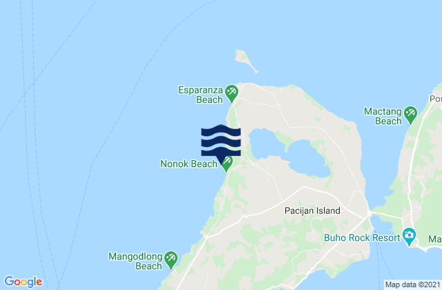 Mapa da tábua de marés em Union, Philippines