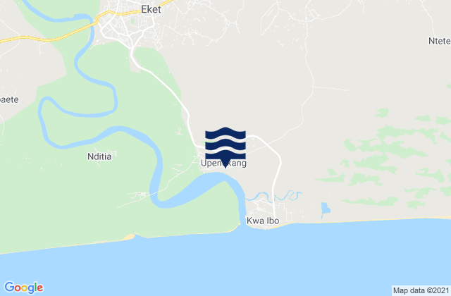 Mapa da tábua de marés em Upenekang, Nigeria