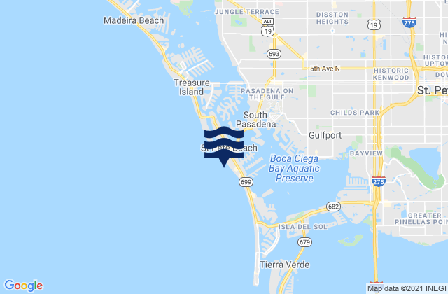 Mapa da tábua de marés em Upham Beach, United States