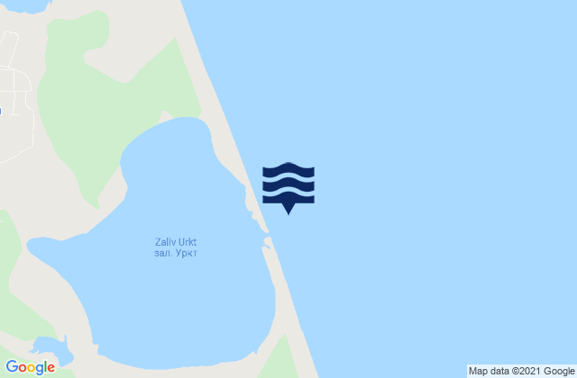 Mapa da tábua de marés em Urkt Bay Entr, Russia