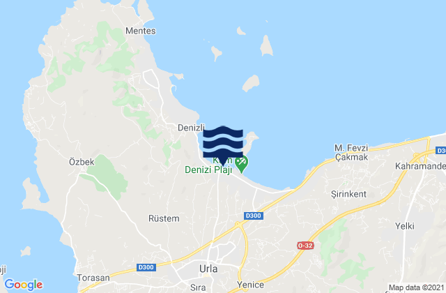 Mapa da tábua de marés em Urla, Turkey