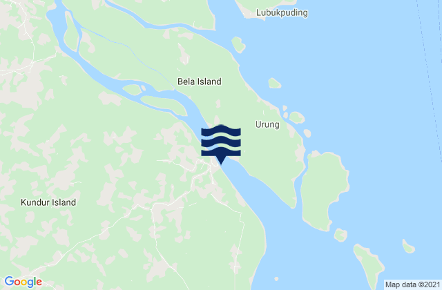 Mapa da tábua de marés em Urung, Indonesia