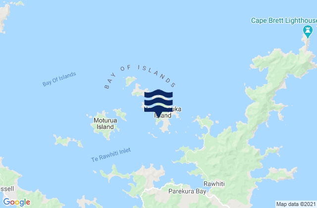 Mapa da tábua de marés em Urupukapuka Bay, New Zealand