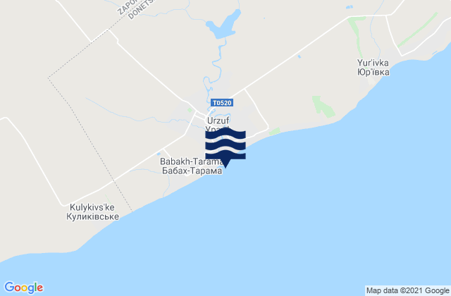 Mapa da tábua de marés em Urzuf, Ukraine